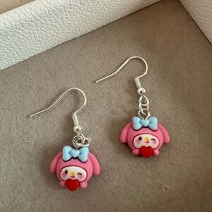 Handcrafted Earrings, Cute Rabbit Resin Charms